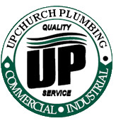 logo: "UP" in black in center of white circle surrounded by dark green with black words: "UPCHURCH PLUMBLING COMMERCIAL • INDUSTRIAL"
